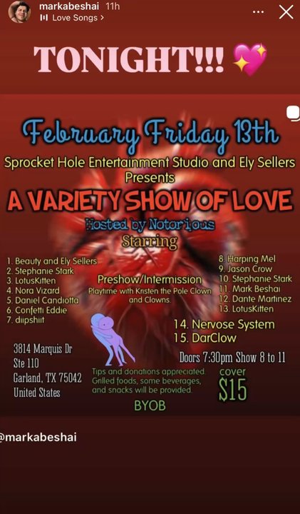 Sprocket Hole Entertainment Studios - Sample show real - Recording & Rehearsal Studios Near Me - Garland, Texas