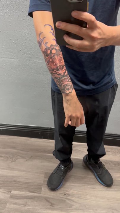 Black Talon Tattoo - Foo dog forearm - Tattoo Near Me - Arcadia, California