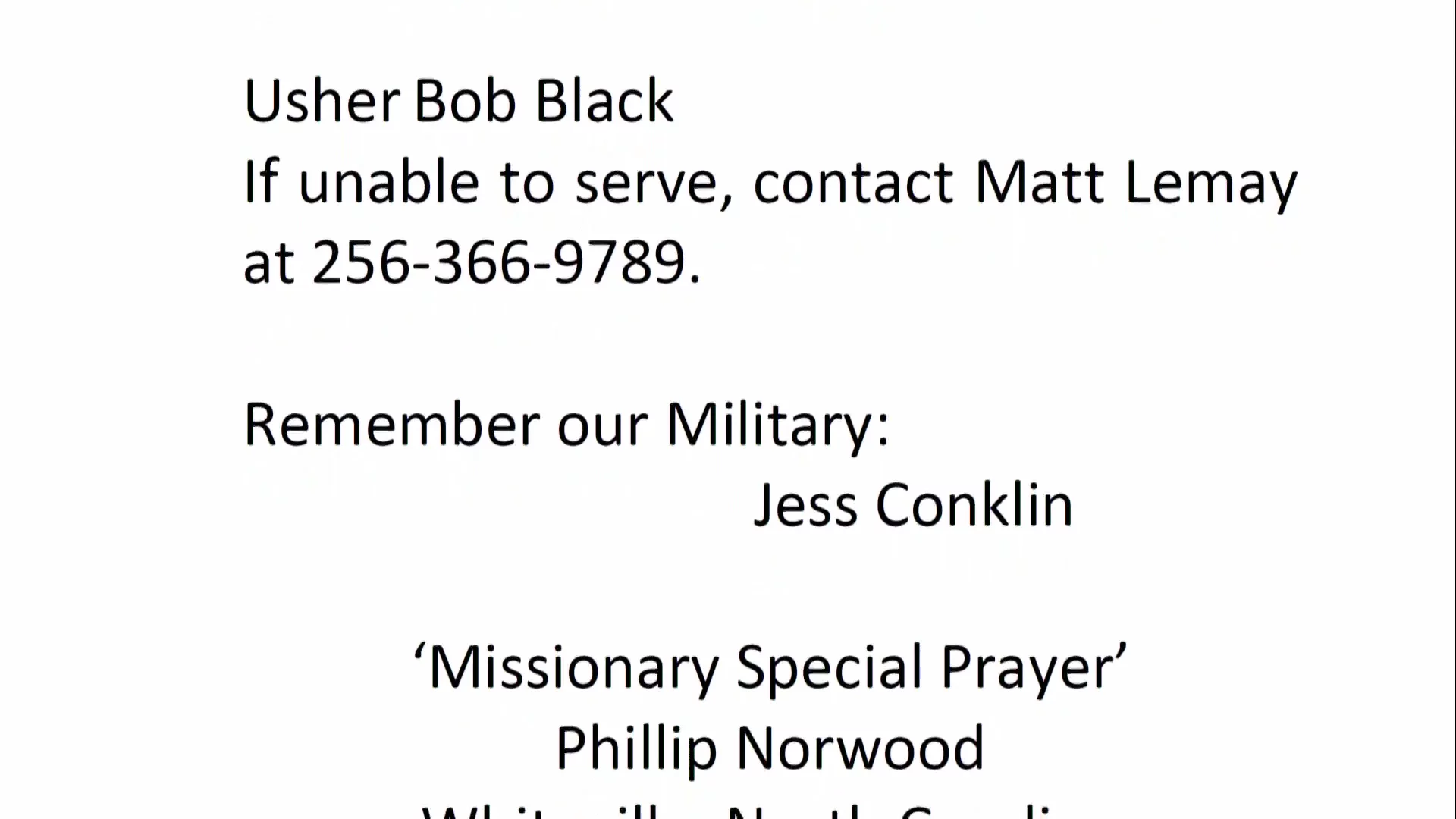 Bethel Service, September 03, 2025