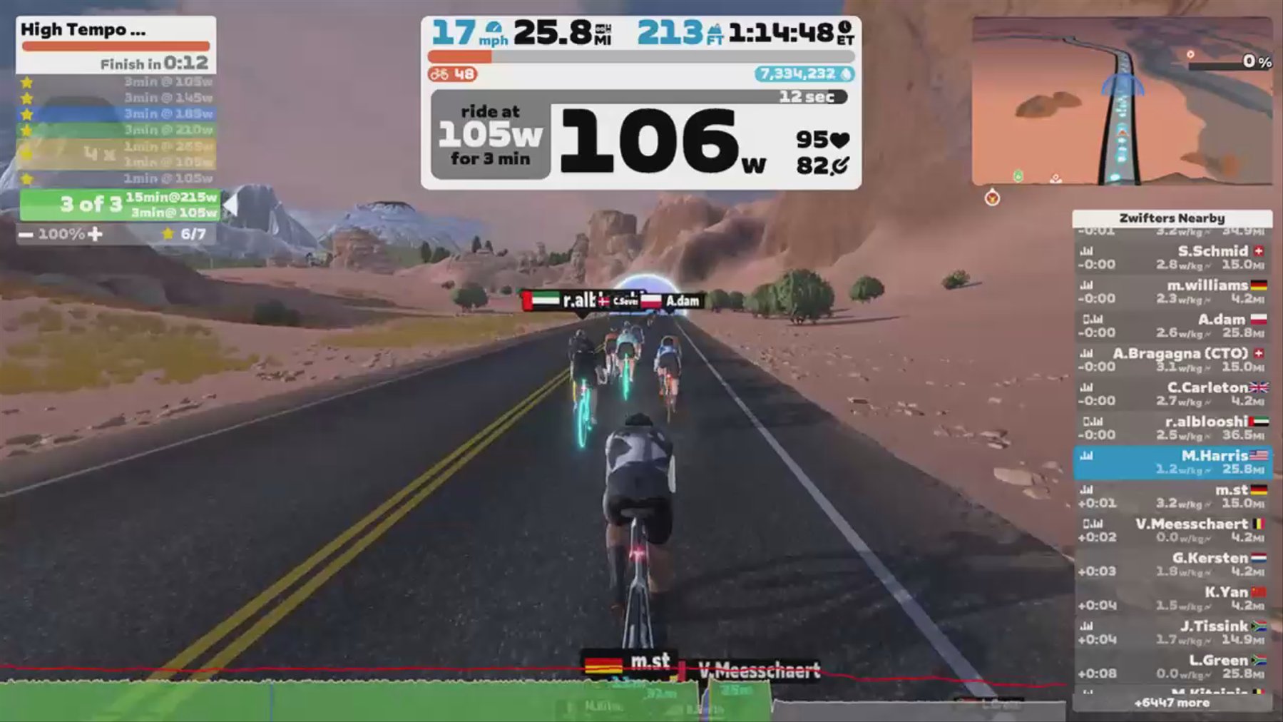Zwift - High Tempo Intervals in Watopia