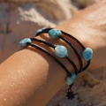 Larimar Galaxy Sterling Silver Bracelet
