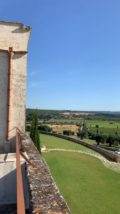 Amastuola - Rooftop view from walkway, leading to the two rooms above the reservation area - Wine Tasting Room Near Me - Crispiano, TA