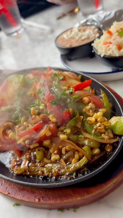 Perla - Sizzling Veggie Fajitas - Tapas/Small Plates Near Me - Santa Ana, California