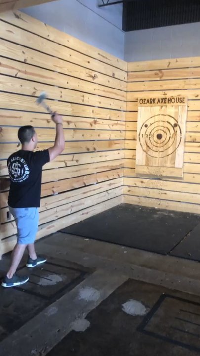 Ozark Axe House - It's not as easy as it looks!! - Axe Throwing Near Me - Rogers, Arkansas