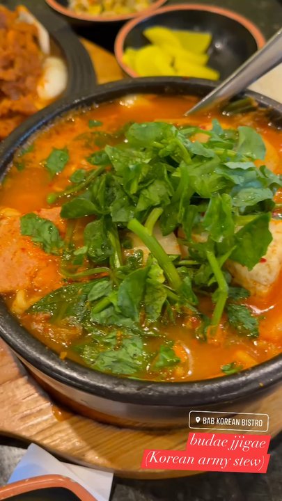 BAB Korean Bistro - KS8. Budae Jjigae Soup (Korean army stew) - Korean Near Me - Brookline, Massachusetts