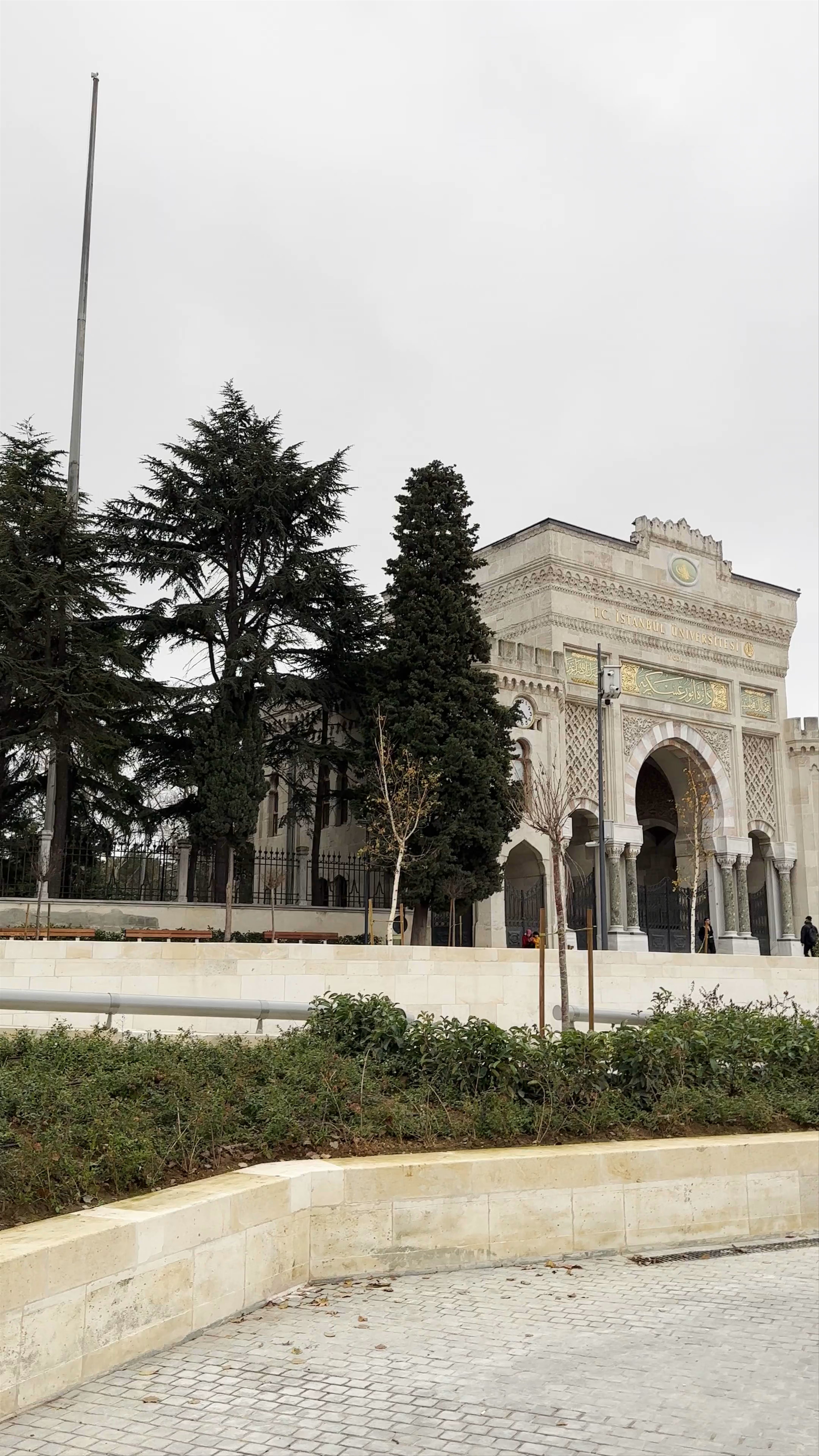Historic Beyazıt Square and Istanbul University Gateway in Winter