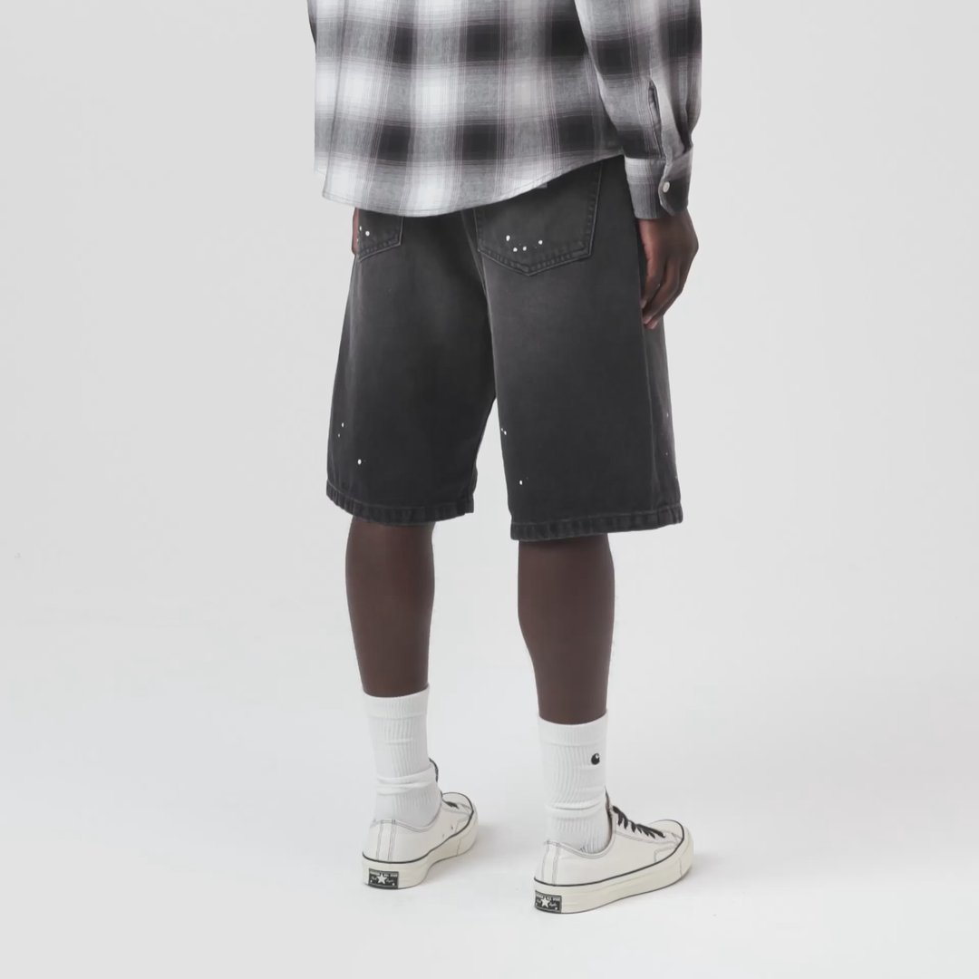 Model wearing a pair of Black Landon Shorts