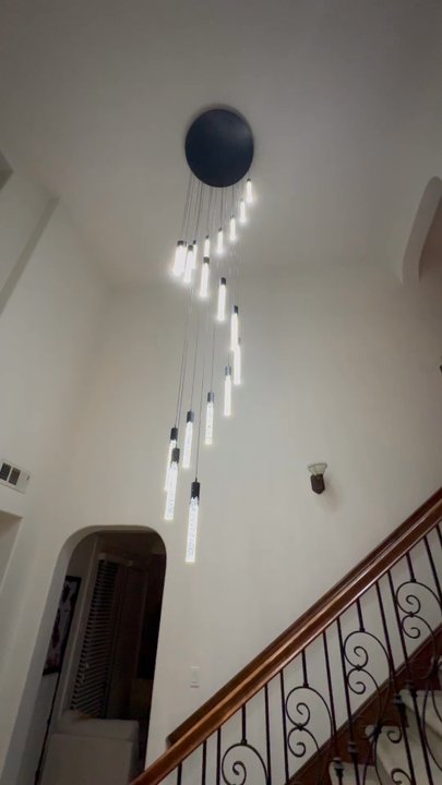 Figure Electric - Chandelier install on 20ft ceilings!!! - Electricians Near Me