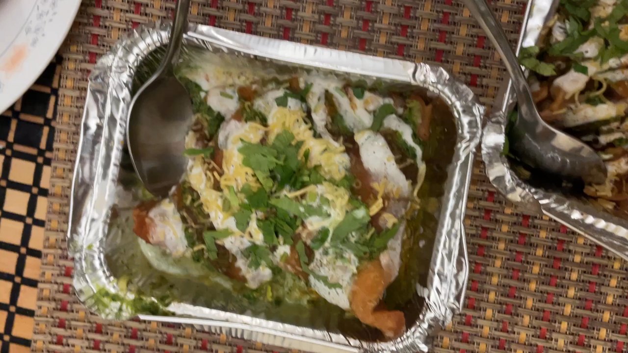 Chaat Wala - Shingara chaat (upper left corner), tikka chaat (upper right corner), and papri chaat (bottom). - Bangladeshi Near Me - Jamaica, New York