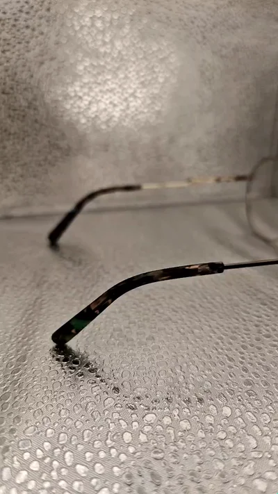 Oversized Silver Eyeglasses with Green Brow Bar | Vintage Thin Frame with Tortoiseshell Tips Unisex | 56□18-140