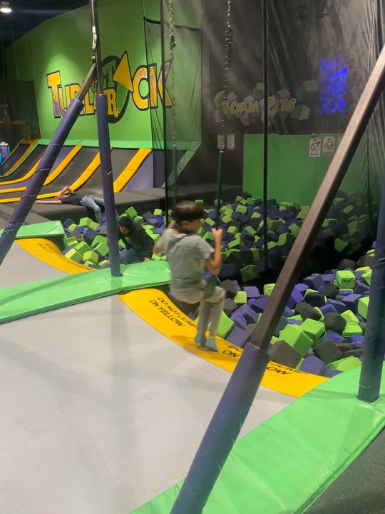 Get Air Turlock - Son enjoy lying the swing! - Trampoline Parks Near Me - Turlock, California
