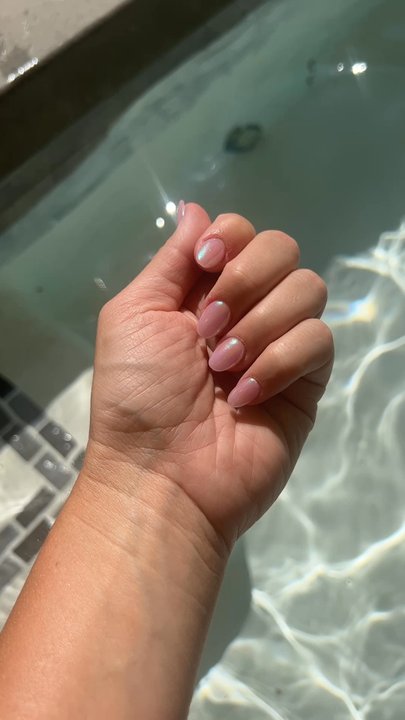 Classy Nail Bar - Full set pink chrome - so even and perfect. - Nail Salons Near Me - Fullerton, California