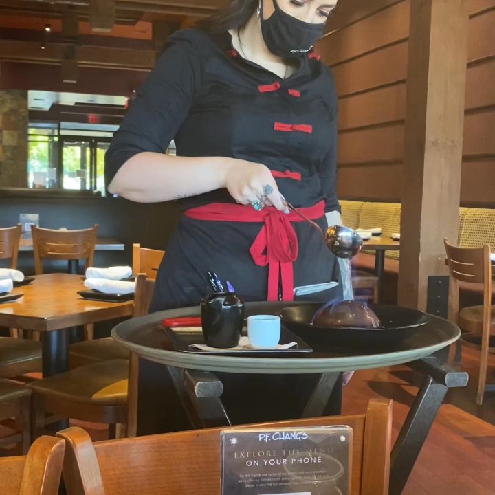 P.F. Chang's - This is the fire and ice show. Below you'll see the chocolate cake. - Chinese Near Me - Eugene, Oregon
