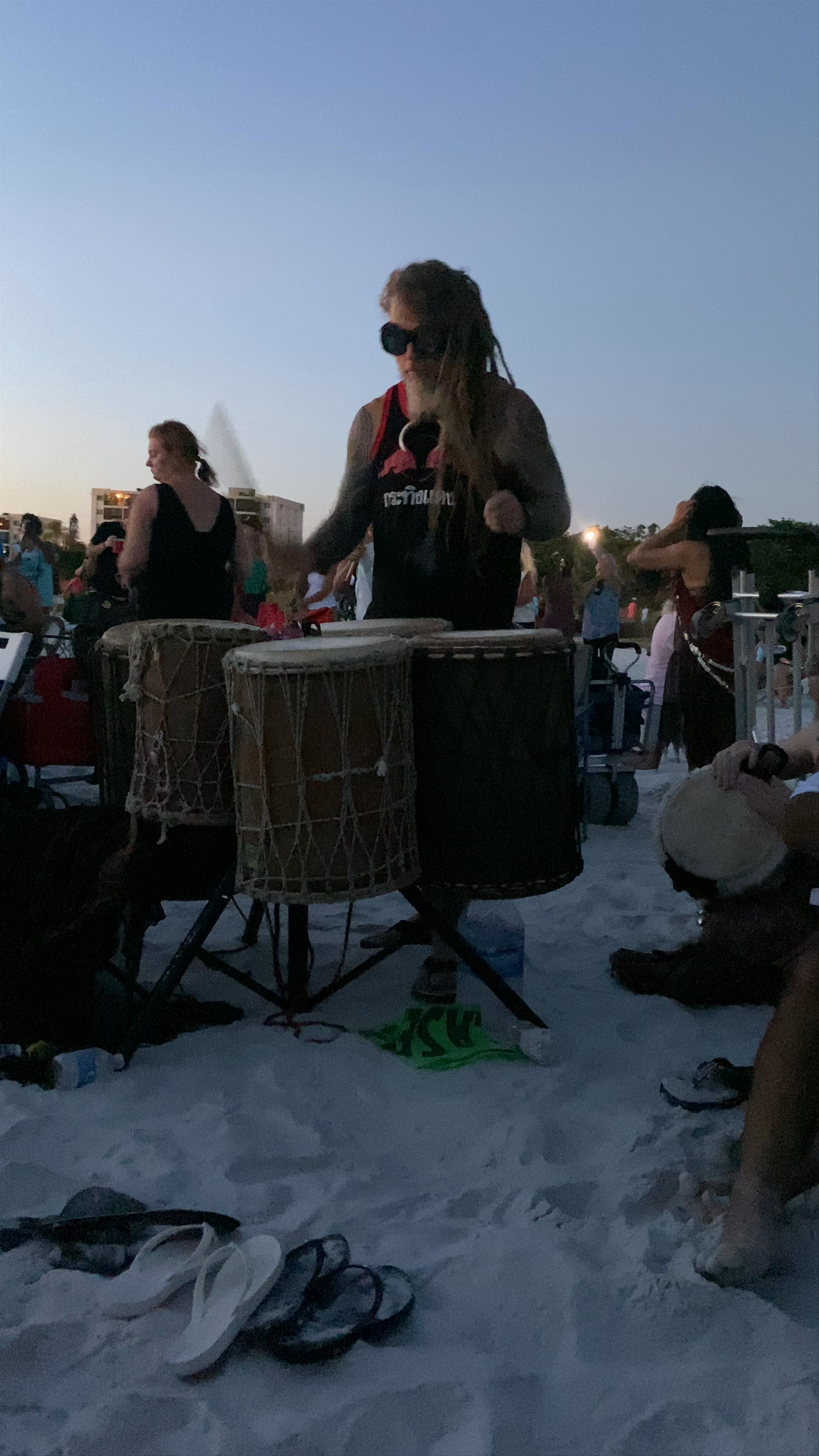 Sunset Drum Circle at Siesta Beach, Florida