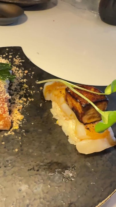 Aburi Sushi - Scallop and Foie Gras and Amberjack & Foie Gras Torchon - Sushi Bars Near Me - Houston, Texas