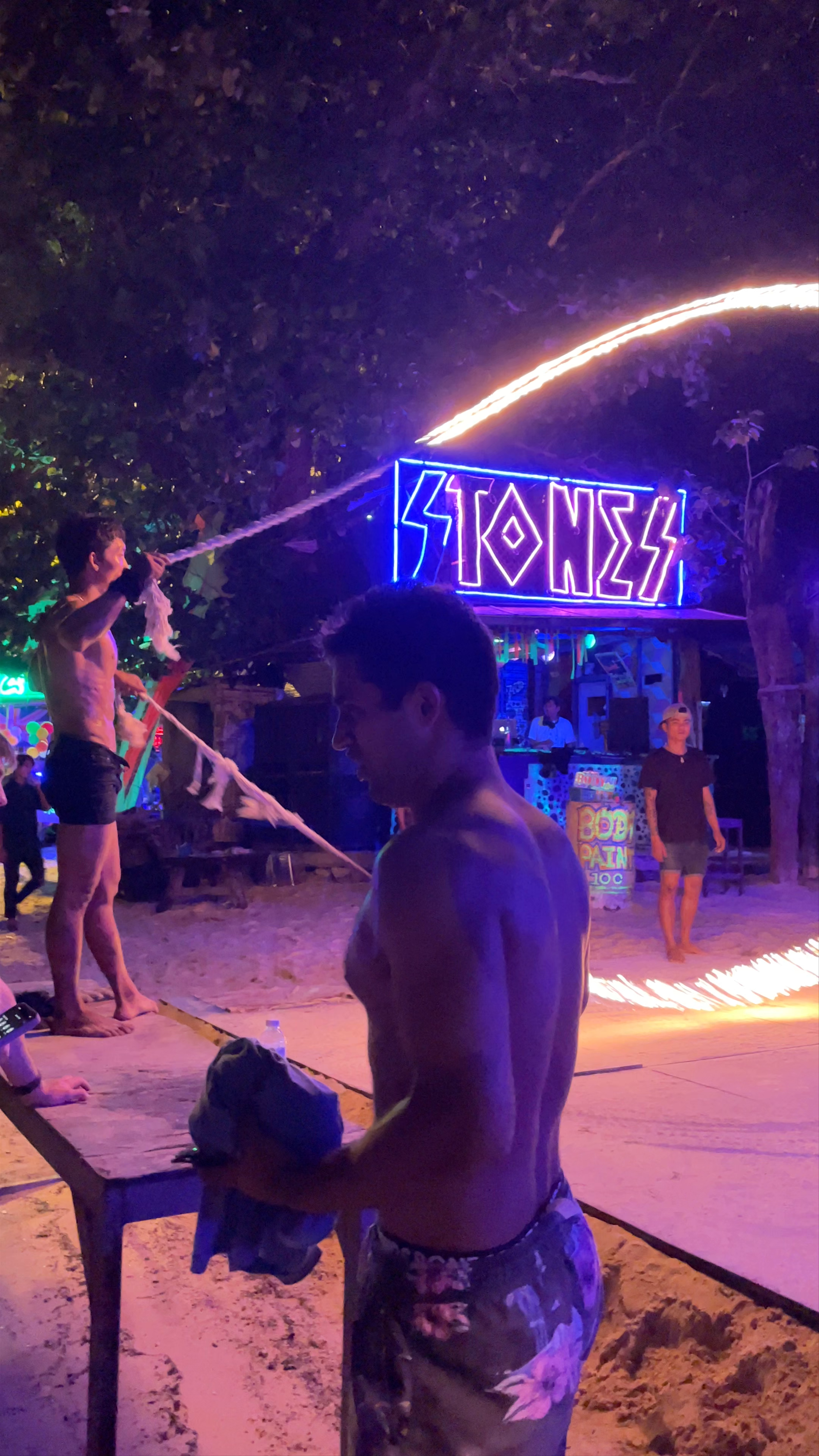 Night Fire Show at Stones Bar, Ao Nang, Krabi