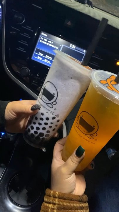 Boba Tea House - Taro Slush & Passion Fruit Green Tea - Coffee & Tea Near Me - Riverside, California