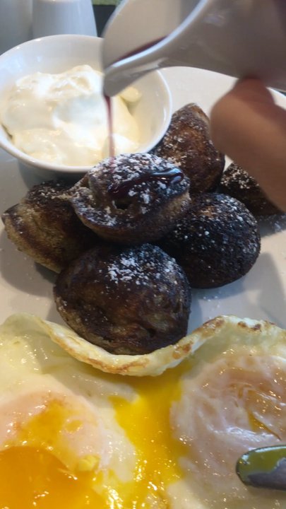 Urbana Craeft Kitchen - Drizzling on the Red Lake Nation Choke Cherry Syrup - Breakfast & Brunch Near Me - Bloomington, Minnesota