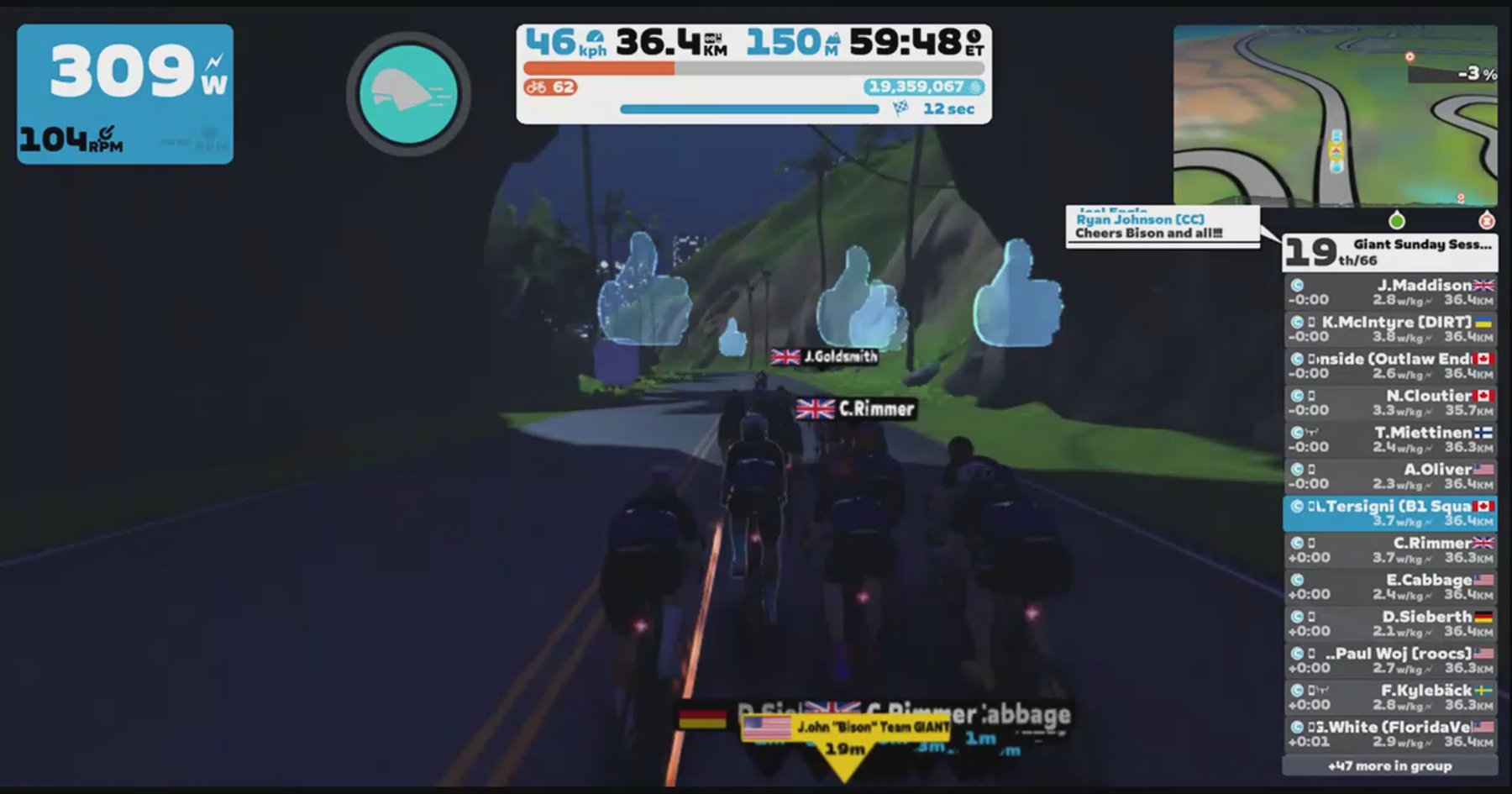 Zwift - Group Ride: Giant Sunday Session Ride Series (C) on Volcano Flat in Watopia