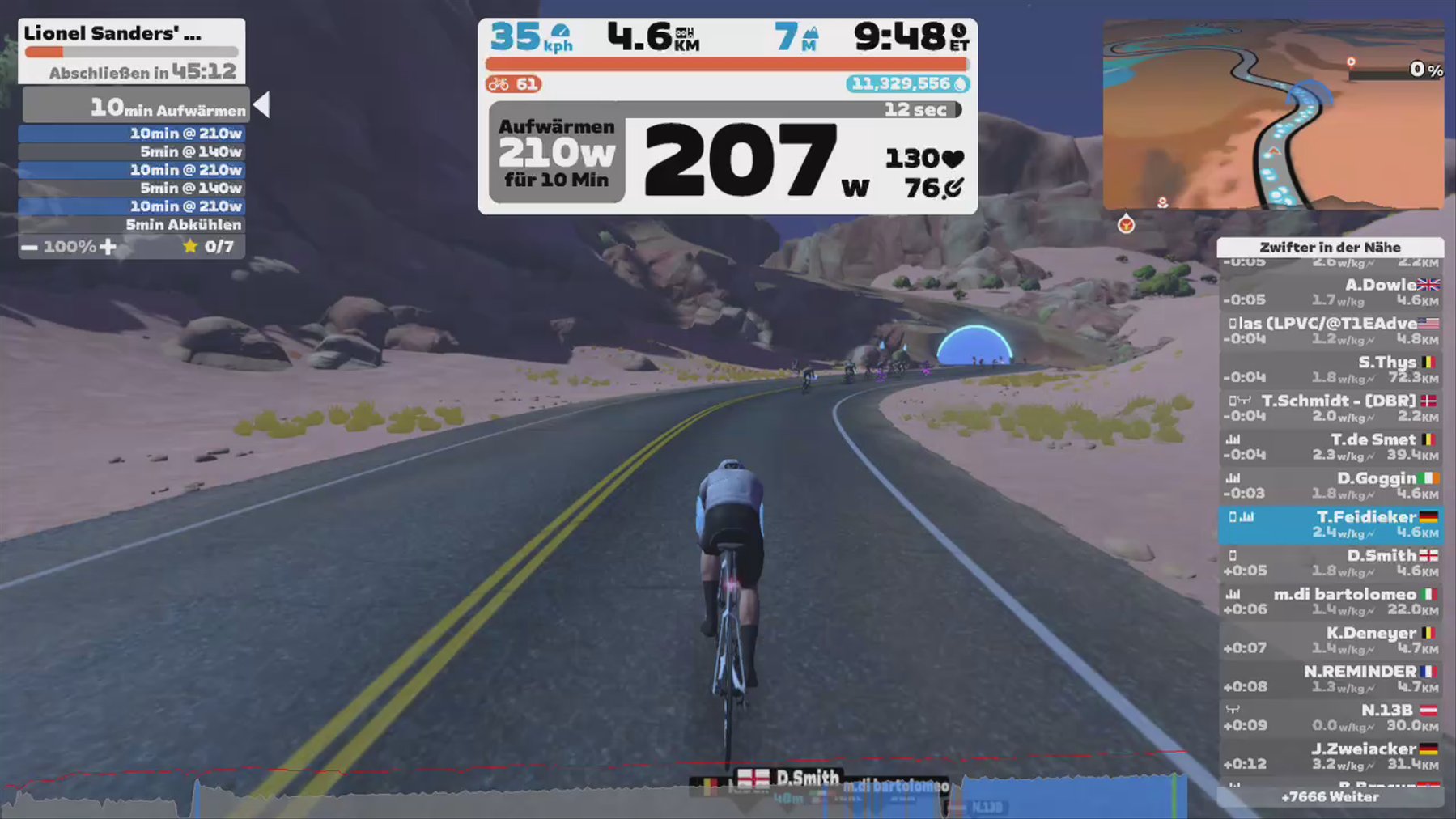 Zwift - Lionel Sanders' Yellow Day Workout in Watopia