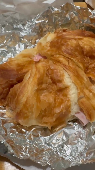Broadway Donuts - Before I warmed up my egg ham and cheese croissant sandwich. - Bakeries Near Me - Long Beach, California