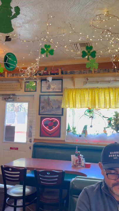 Evergreen Cafe - Video of moving train and inside of cafe. - American Near Me - Wrightwood, California