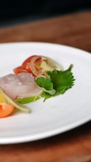 White Fish Sashimi, Tomatoes & Herbs
