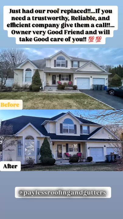 Payless Roofing and Gutters - Amazing transformation after roof was replaced by Payless roofing and Gutters - Roofing Near Me - Mastic, New York