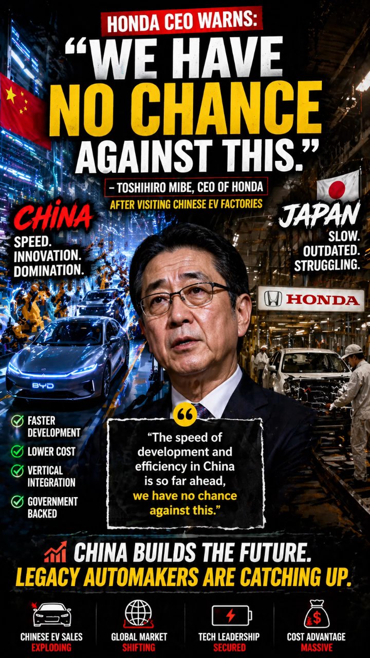 “We have no chance against this.” 😳 Honda CEO after seeing China’s E…