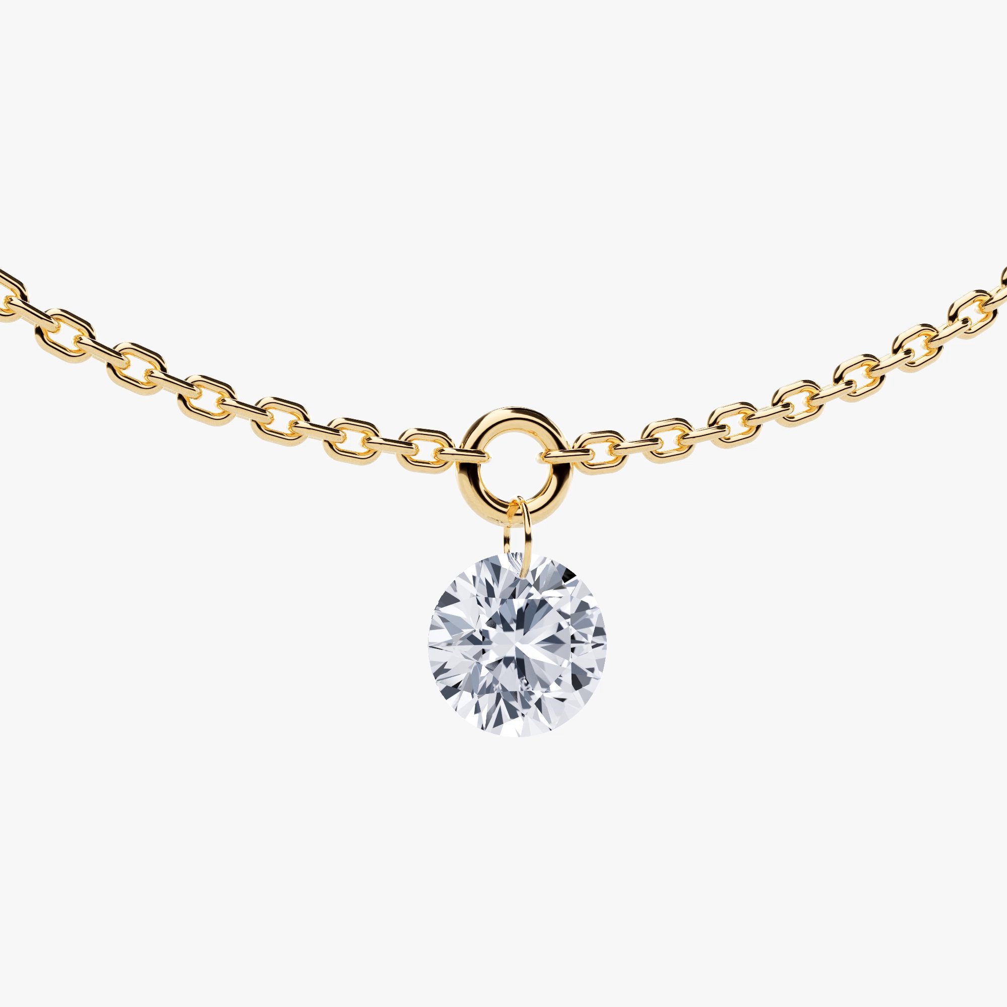 Detailed view: one of three 0.25ct floating charms