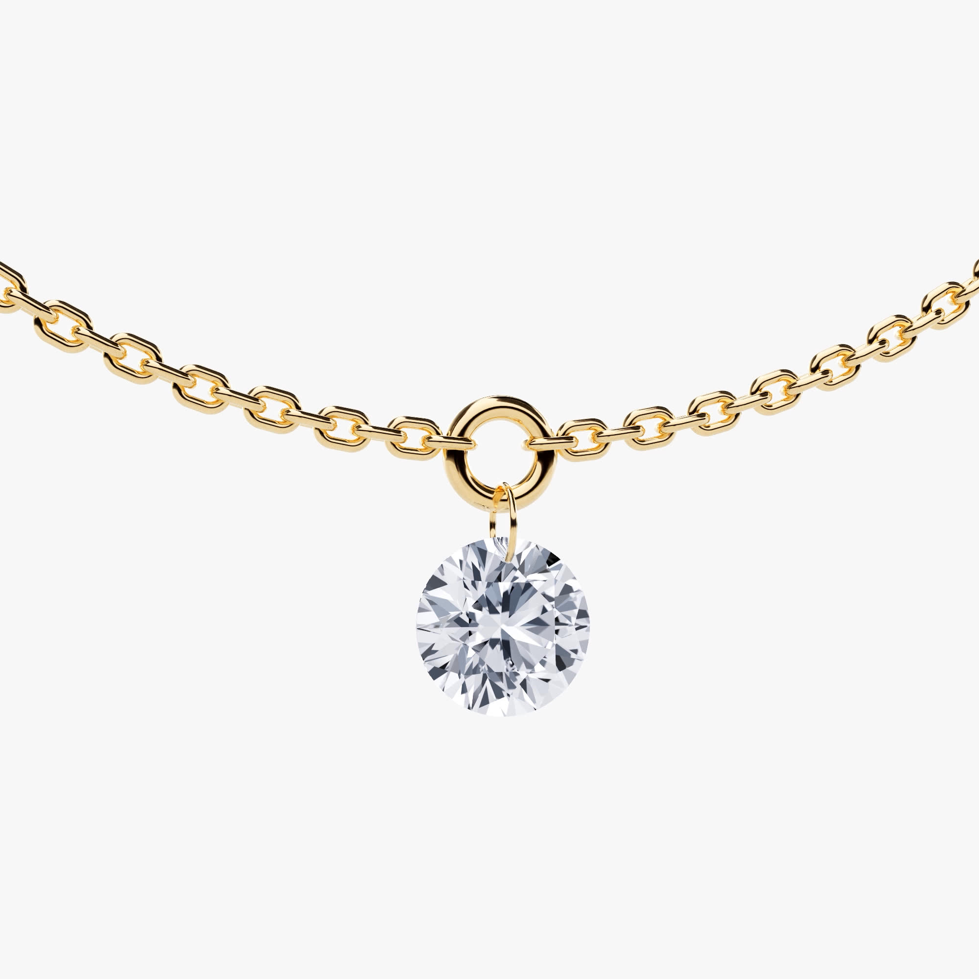 Detailed view: one of three 0.25ct floating charms