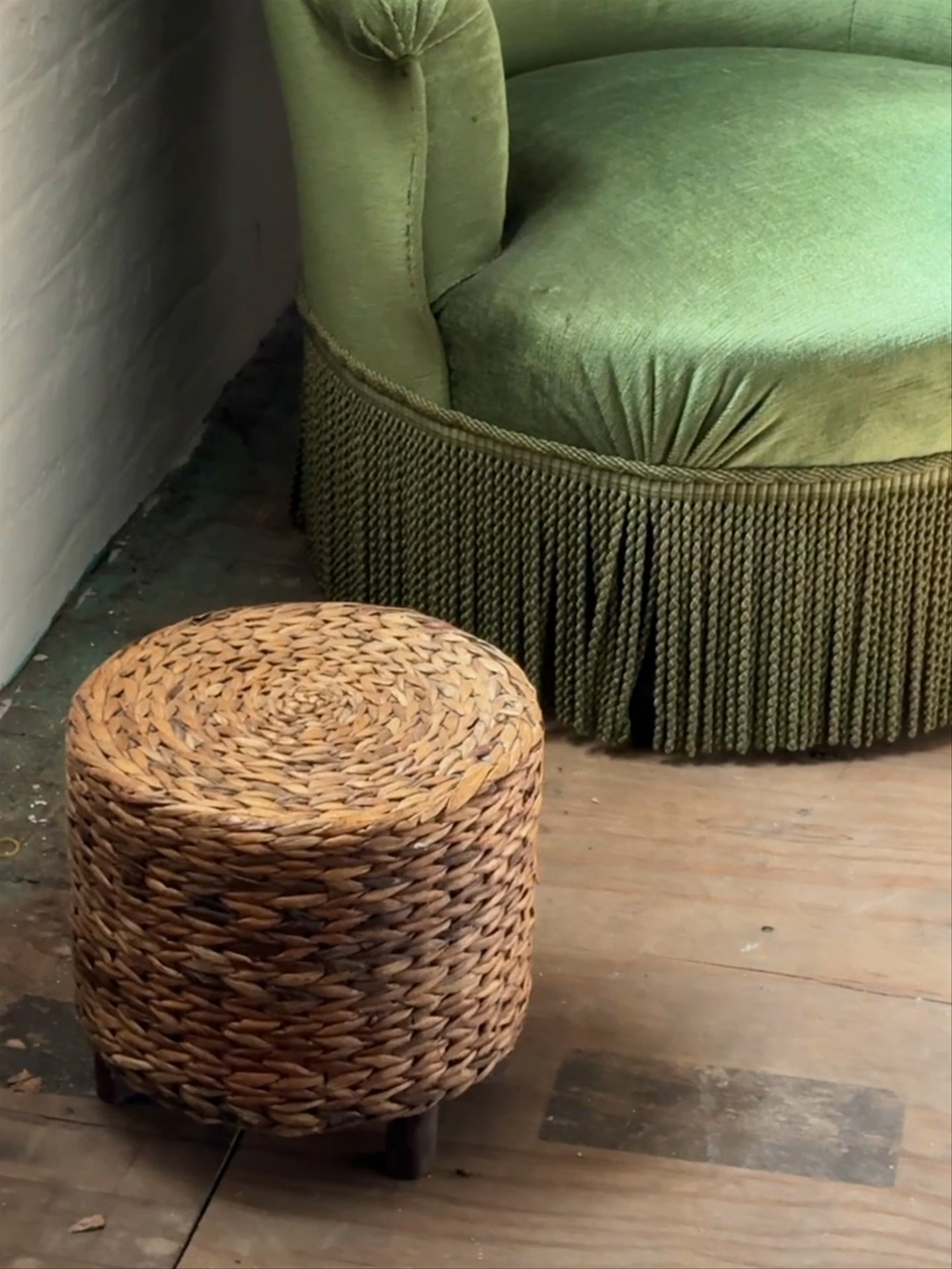 Mini Wicker Stool