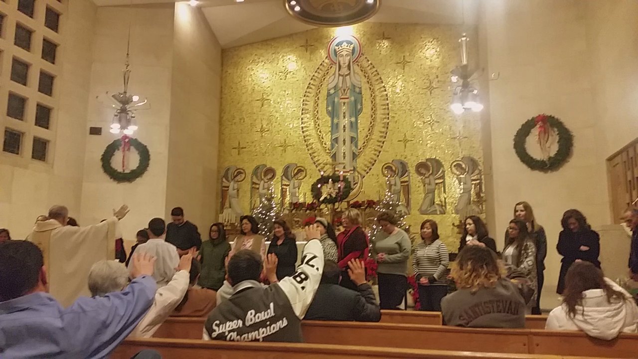 Immaculate Conception Church - Blessing of December birthday celebrant near the end of the mass. 12/2015 - Churches Near Me - Albuquerque, New Mexico