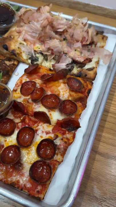 Sugo - Pepperoni, japanese, yo mama, pear, and new (seasonal) - Pizza Near Me - Costa Mesa, California