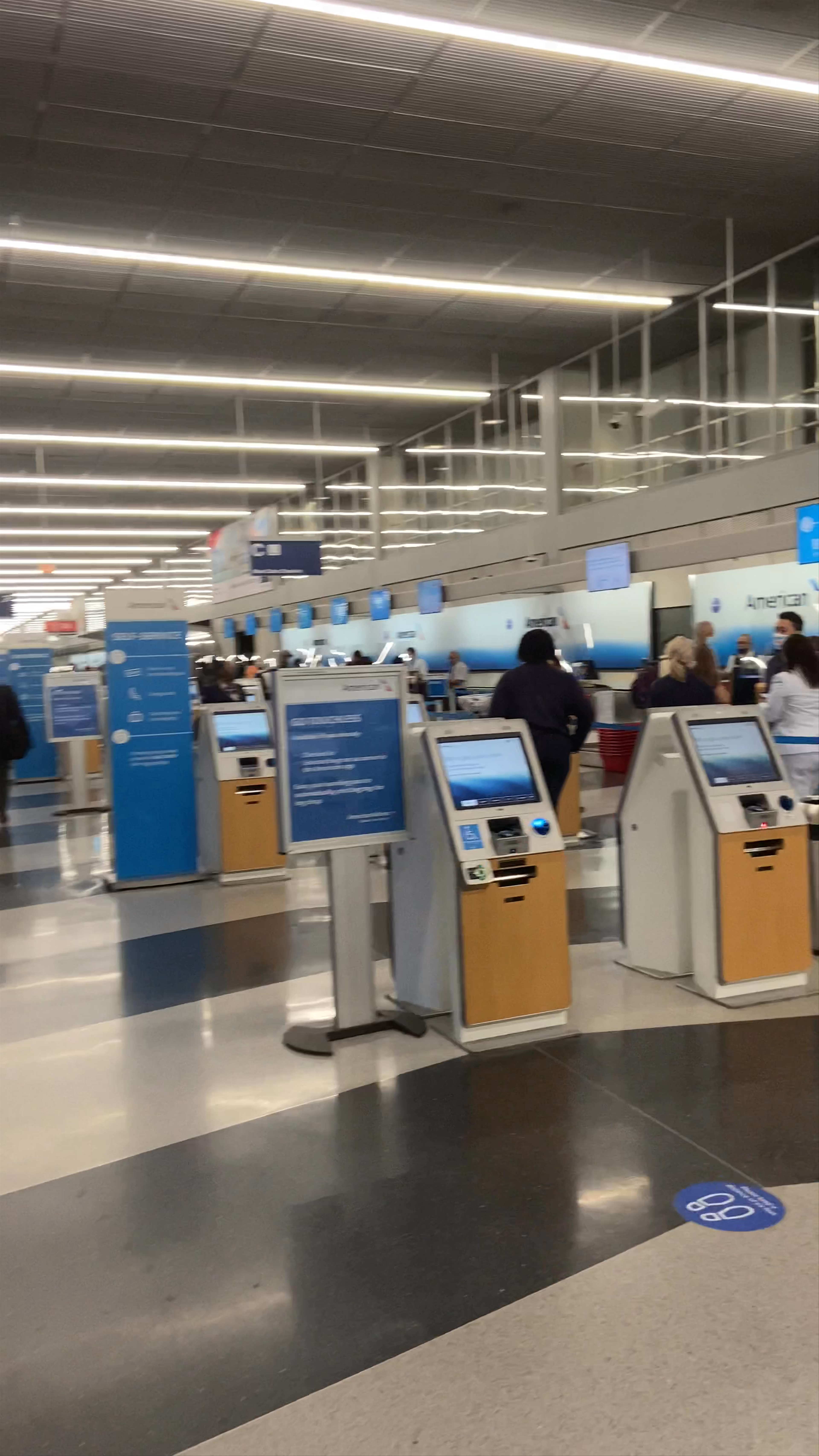 American Airlines self check-in kiosks