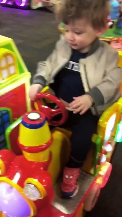 Chuck E. Cheese - This train was the best he went from hyper baby to chillaxin' - Pizza Near Me - Patchogue, New York
