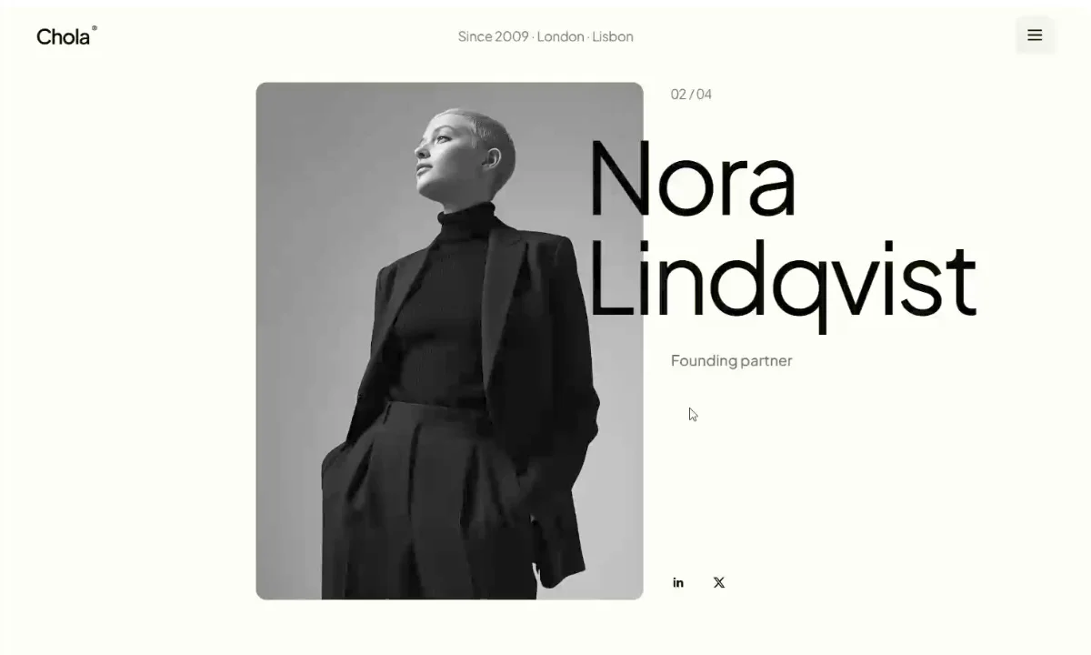 Sneak peek at Chola, my next Framer template for architecture studios.This is the Studio (About) page
