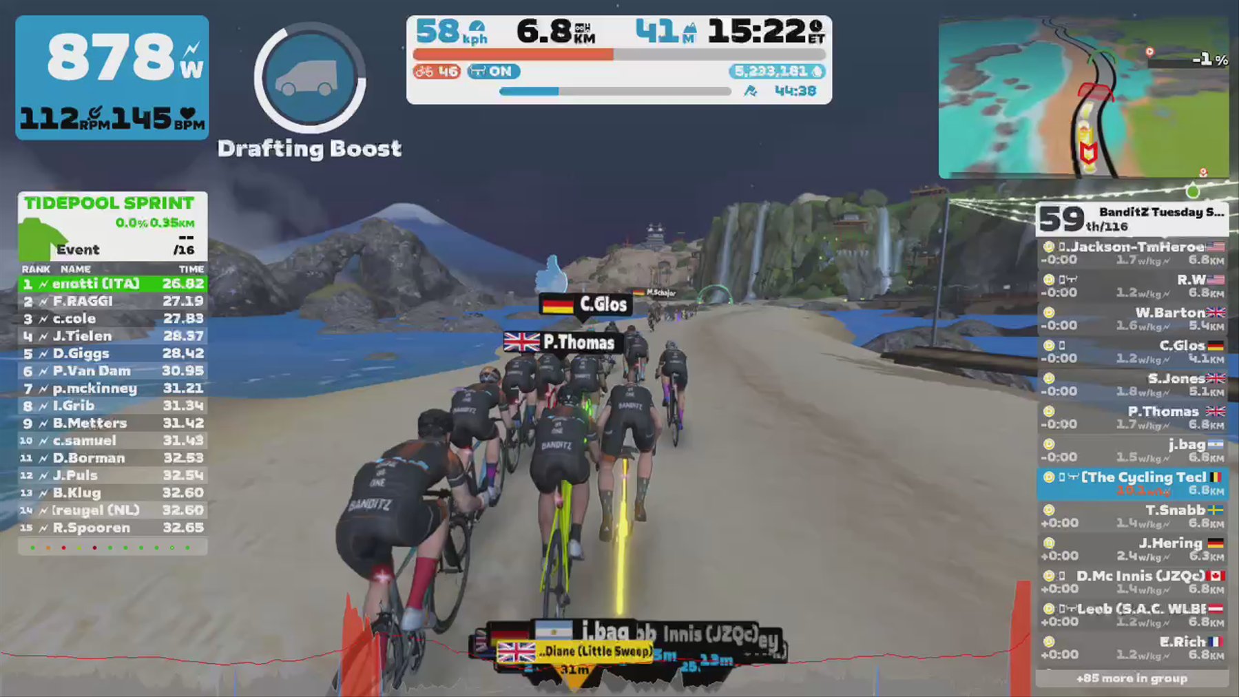 Zwift - Group Ride: BanditZ Tuesday Social Group Ride (D) on Fine and Sandy in Makuri Islands