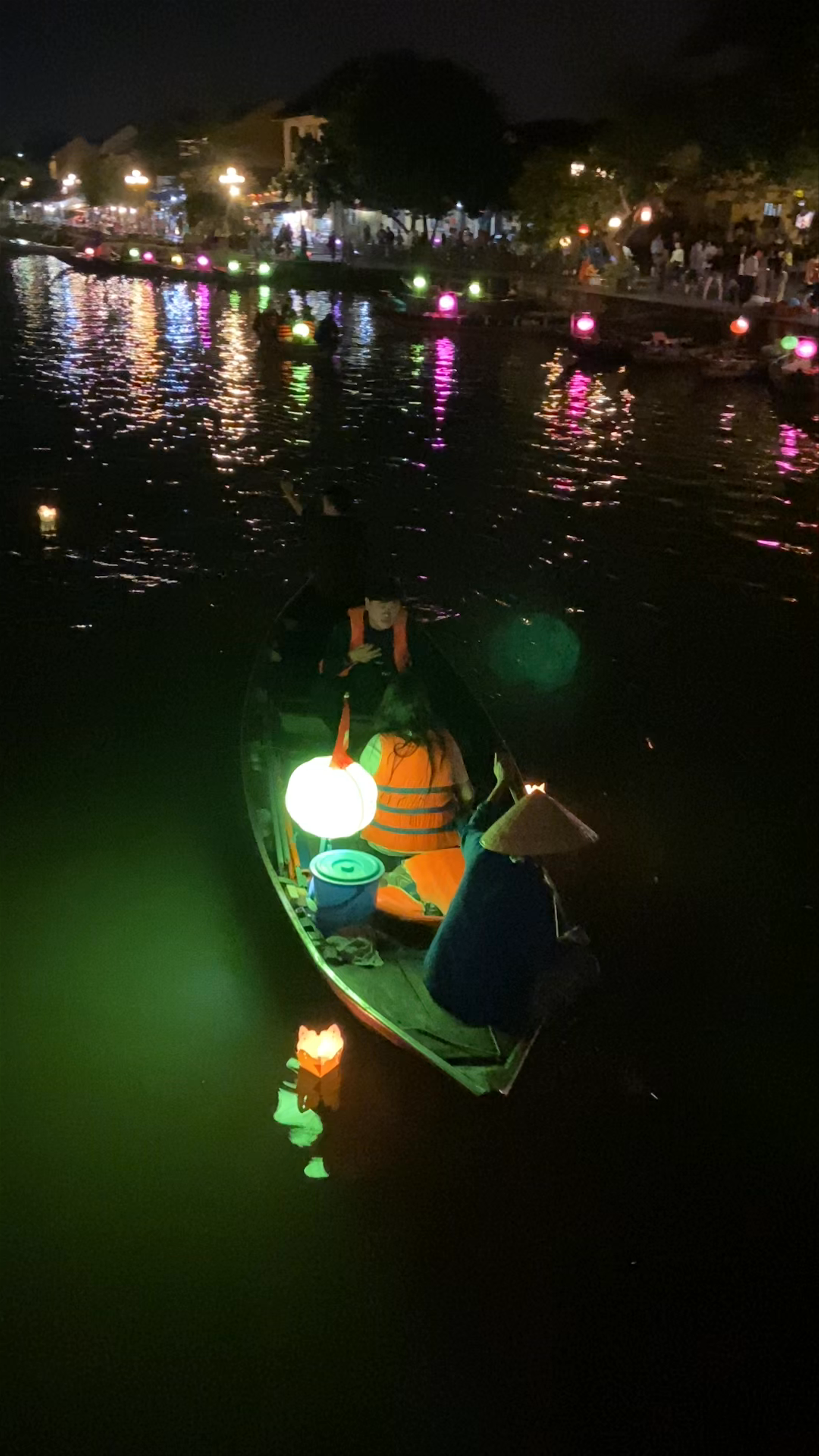 Nighttime Lantern River Ride in Hội An, Vietnam