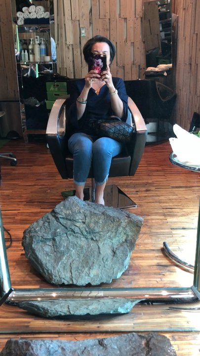 Basement Salon - Rock as step stool - Hair Salons Near Me - Makati, NCR