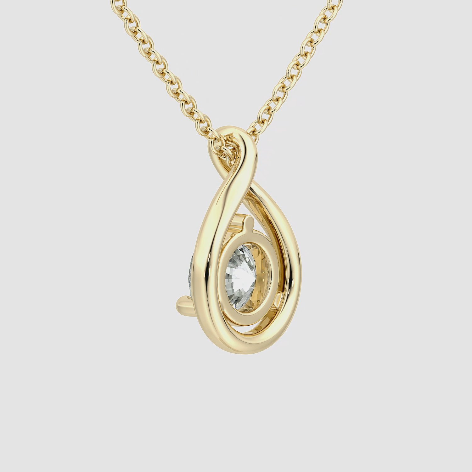 Pear Silhouette Halskette | Rund | 14k | Gelbgold | chainLength: 16-18