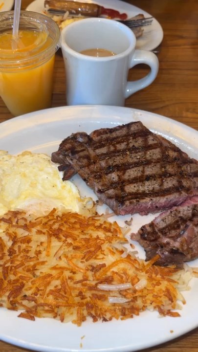 Mountain Oaks Cafe - Bomb juicy and delicious rib eye steak! - American Near Me - Oakhurst, California