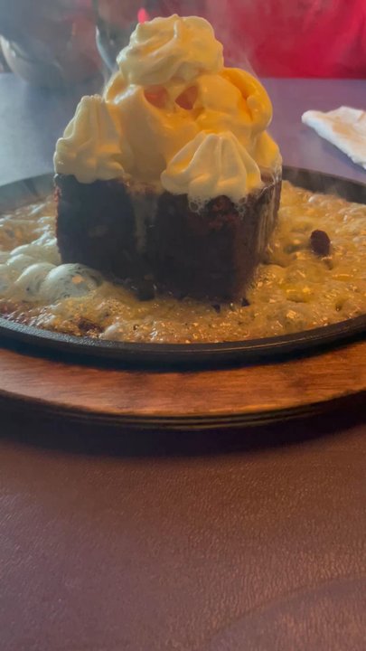 El Chico - This is the Brownie Skillet Sundae and omg it's was so good!!! - Mexican Near Me - Knoxville, Tennessee