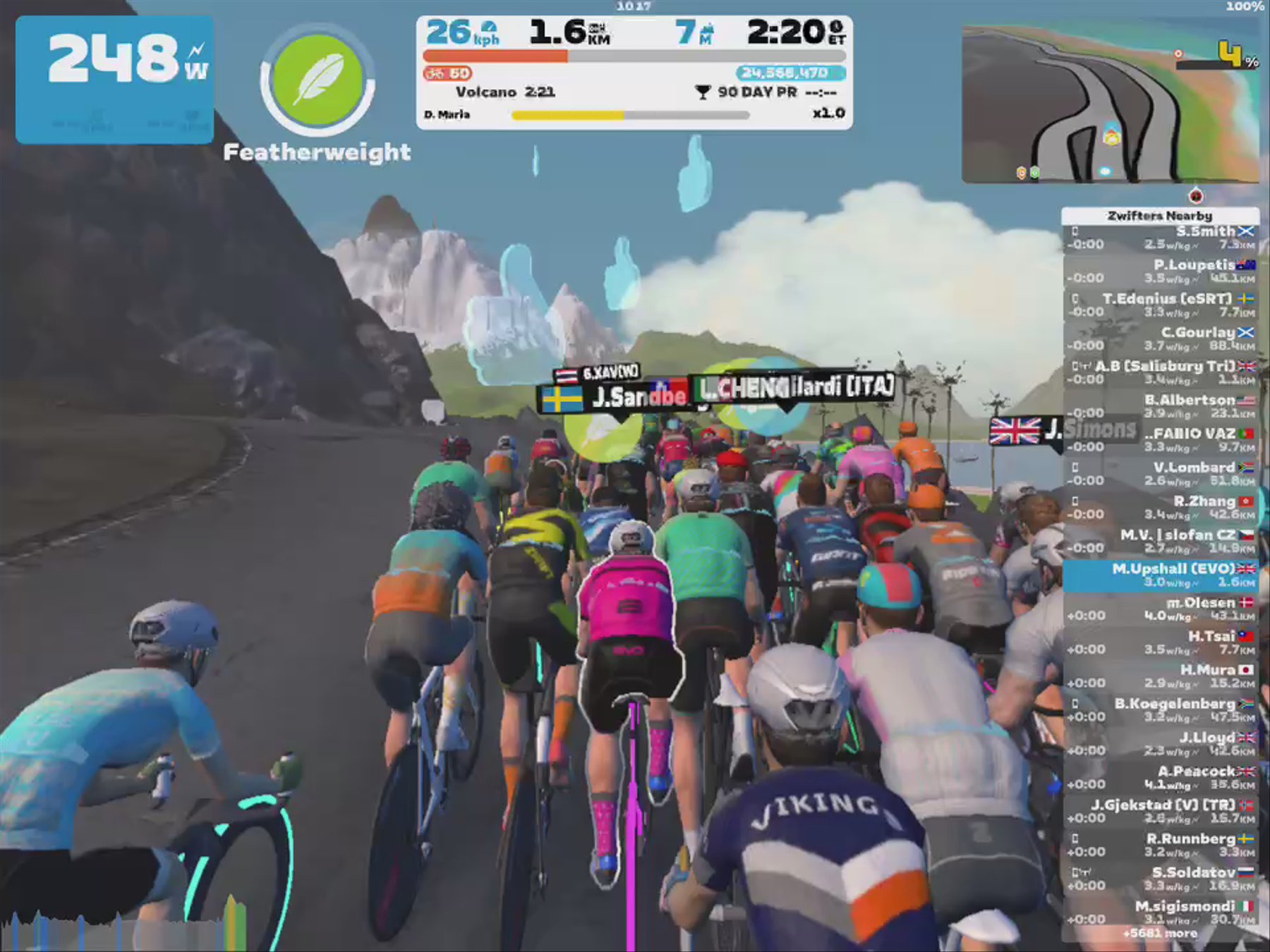 Zwift - Pacer Group Ride: Volcano Circuit in Watopia with Maria