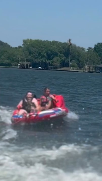 Yolo Lake Conroe - Never challenge a good Captain!  Kids catching air! - Boat Charters Near Me