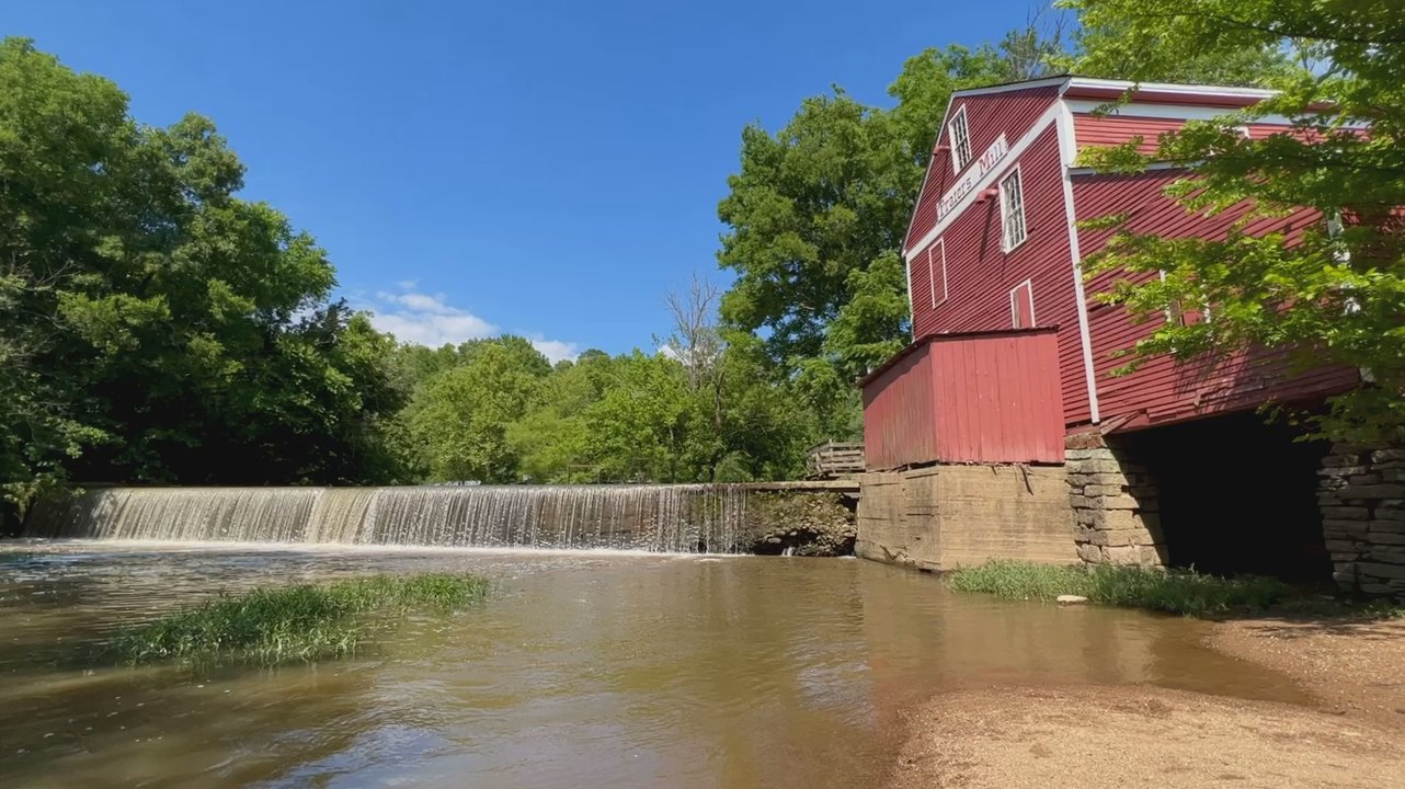 Praters Mill Historic Site - Water spilling over the dam - Community Service/Non-Profit Near Me - Dalton, Georgia