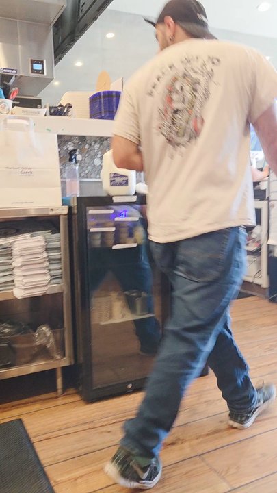 Nick The Greek - A quick look around. You might see the hard working man and the Lamb\Beef product on the Shawarma. Kitchen  stage left. - Greek Near Me - Pinole, California