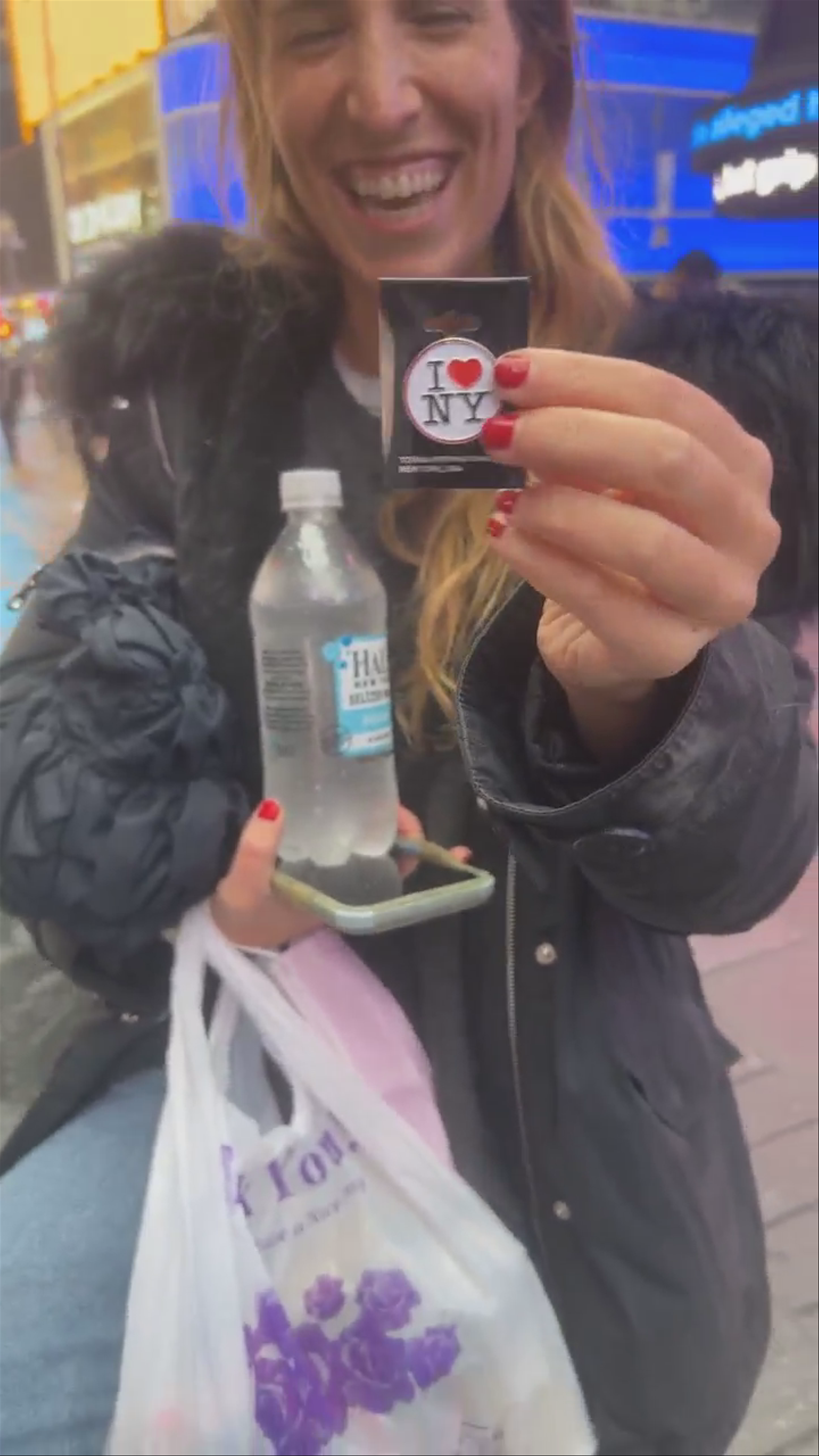 Florence selling her pin!