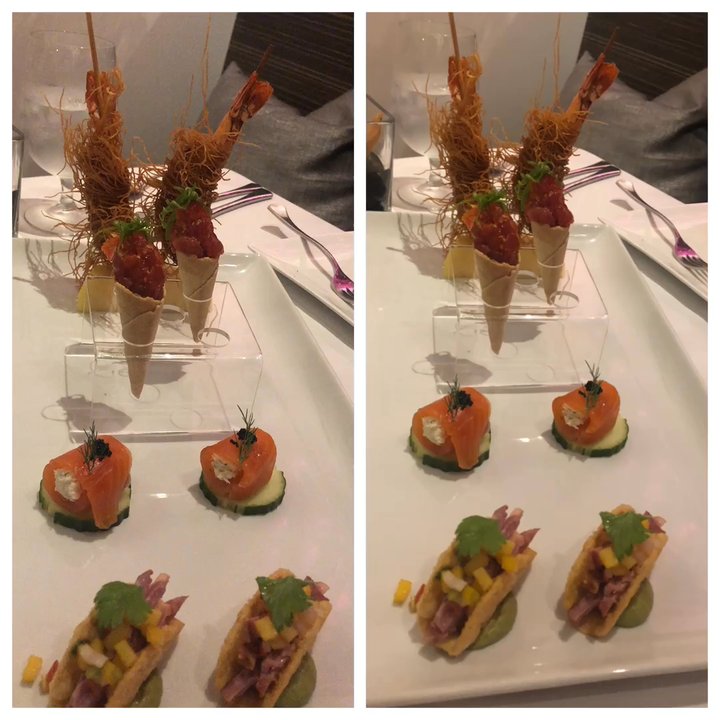 Chef Chai - Kataifi & MacNut Crust Prawns, Ahi Tartar w/Avo Mousse Mini Waffle Cone, Gravlax Salmon Roulade Cream Cheese & Crab, Smoked Duck Taco - Asian Fusion Near Me - Honolulu, Hawaii