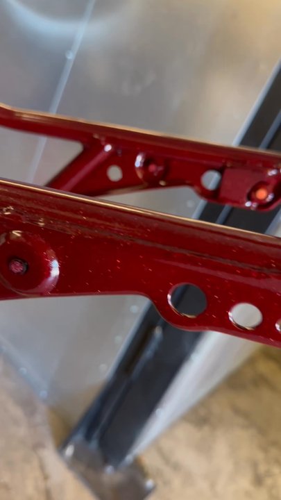 Eddie's Coats - Dirtbike frame starlight red - Powder Coating Near Me - Antioch, California